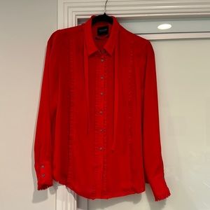 Scotch & Soda candy, apple red silk blouse size medium